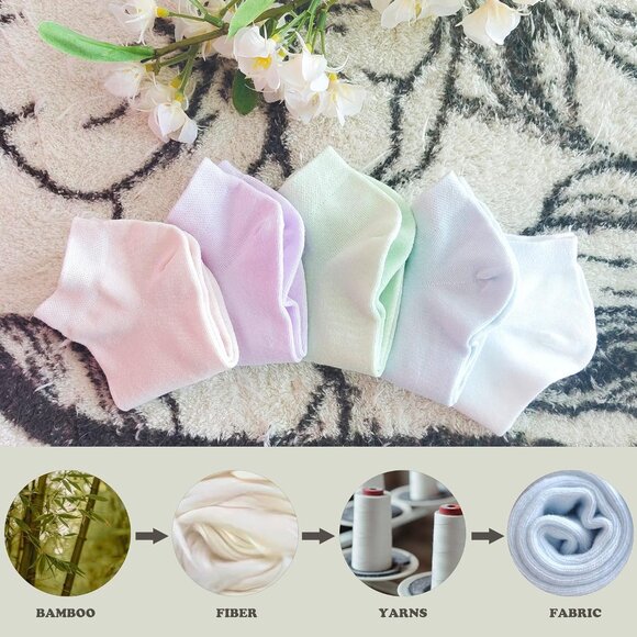 Unisex Bamboo School Socks - 5 Pairs, Lightweight & Stretchy for Active Kids - Picture 3 of 6